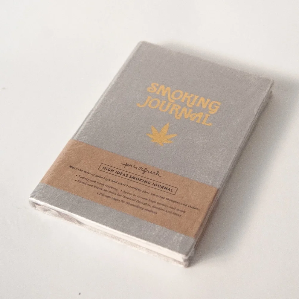 Print Fresh Smoking Journal in Gray Velvet Hardcover